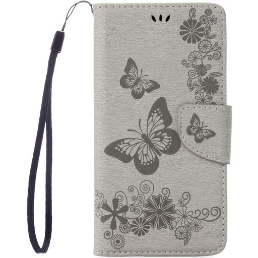 Mobigear Butterfly iPhone SE (2022) Hoesje Bookcase Portemonnee - Grijs