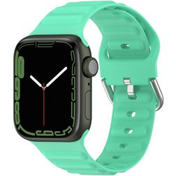 Mobigear Bumpy Siliconen Apple Watch Bandje Gespsluiting - 49/46/45/44 mm - Spearmint