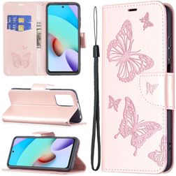Mobigear Butterflies Bookcase Case Rose Gold Xiaomi redmi 9