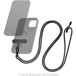 Mobilize Lanyard Universeel Telefoonkoord Verstelbaar - Zwart