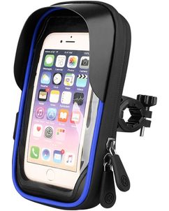 Mobigear Weather Shield Telefoonhouder Fiets Fietsstuur Bevestiging Hoesje Universeel (max 17 cm x 9 cm) - Blauw