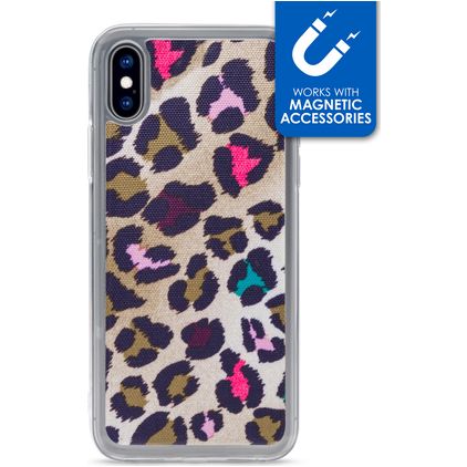 My Style Magneta iPhone X Hoesje Flexibel TPU Backcover - Leopard