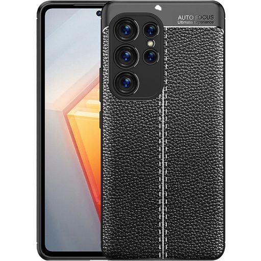 Mobigear Luxury Samsung Galaxy S23 Ultra Hoesje Flexibel TPU Backcover - Zwart