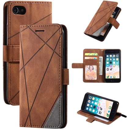 Mobigear Rhombus iPhone 7 Hoesje Bookcase Portemonnee - Bruin