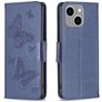 Mobigear Butterfly iPhone 15 Plus Hoesje Bookcase Portemonnee - Blauw