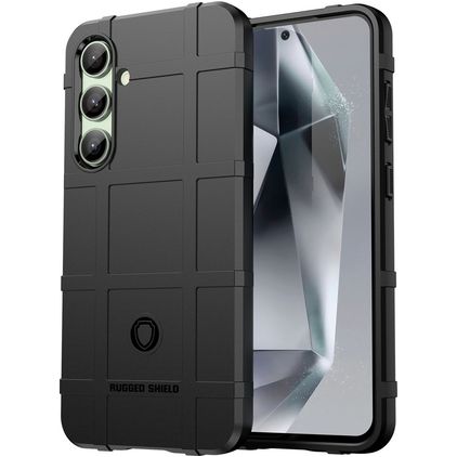 Mobigear Rugged Shield Samsung Galaxy S24 FE Hoesje Flexibel TPU Backcover Shockproof - Zwart