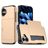 Mobigear Card iPhone 16 Hoesje Hardcase Backcover Shockproof met Pasjeshouder - Goud