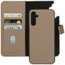 Mobiparts Samsung Galaxy A14 Hoesje Echt Leer Uitneembare 2in1 Bookcase Portemonnee - Taupe