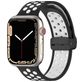 Mobigear Sport Plus Mag Siliconen Apple Watch Bandje Magneetsluiting - 42/41/40/38 mm - Wit / Charcoal