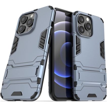 Mobigear Armor Stand iPhone 13 Pro Hoesje Hardcase Backcover Shockproof met Standaard - Blauw