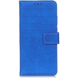 Mobigear Croco Samsung Galaxy A90 Hoesje Bookcase Portemonnee - Blauw