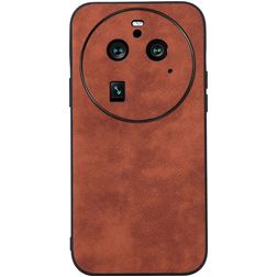 Mobigear Fabric OPPO Find X6 Pro Hoesje Hardcase Backcover - Bruin