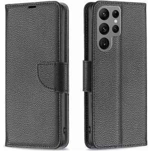 Mobigear Excellent Samsung Galaxy S23 Ultra Hoesje Bookcase Portemonnee - Zwart