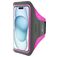 Mobiparts Comfort Fit Telefoonhouder Hardlopen iPhone 15 Sport Hoesje Neopreen Sportarmband - Neon Pink