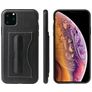 Fierre Shann Card Pocket iPhone 11 Pro Hoesje Backcover met Pasjeshouder en Standaard - Zwart