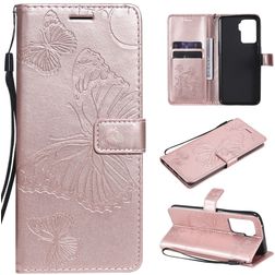 Mobigear Butterfly OPPO A94 5G Hoesje Bookcase Portemonnee - Roségoud