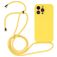 Mobigear Lanyard iPhone 14 Pro Max Siliconen Hoesje met koord - Geel