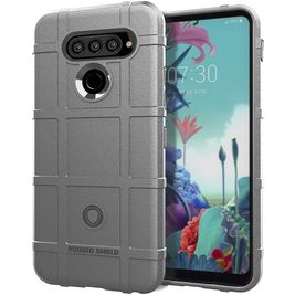 Mobigear Rugged Shield LG K51s Hoesje Flexibel TPU Backcover Shockproof - Grijs