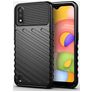 Mobigear Groove Samsung Galaxy A01 Hoesje Flexibel TPU Backcover - Zwart
