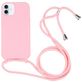Mobigear Lanyard iPhone 16 Siliconen Hoesje met koord - Roze