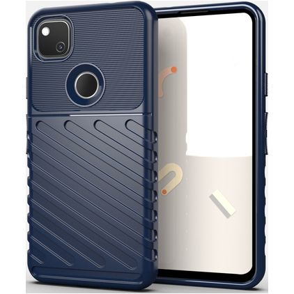 Mobigear Groove Google Pixel 4a Hoesje Flexibel TPU Backcover - Blauw