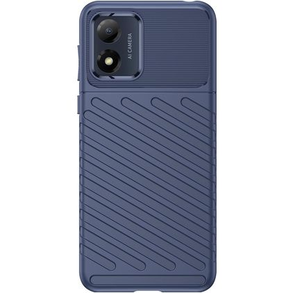 Mobigear Groove Motorola Moto E13 Hoesje Flexibel TPU Backcover - Blauw
