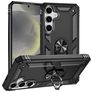 Mobigear Armor ring Samsung Galaxy S25 Hoesje Hardcase Backcover Shockproof met Ringhouder - Zwart