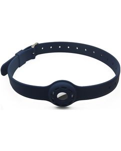 Mobigear Apple AirTag Hoesje Flexibel Siliconen Halsband - 23.5 - 47.5 cm - Blauw