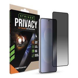 Striker Xtreme Impact Privacy Samsung Galaxy S25 Edge Glazen Screenprotector Privacy - Case Friendly - Zwart