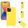 Mobigear Lanyard iPhone 14 Pro Max Siliconen Hoesje met koord - Geel