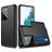 Mobigear Card Samsung Galaxy S21 Ultra Hoesje Hardcase Backcover Shockproof met Pasjeshouder - Zwart