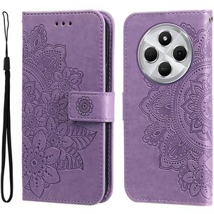 Mobigear Flowers Xiaomi Redmi 14C Hoesje Bookcase Portemonnee - Paars