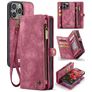 Caseme 008 iPhone 16 Pro Hoesje Uitneembare 2in1 Bookcase Portemonnee - Rood