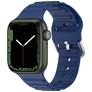 Mobigear Bumpy Siliconen Apple Watch Bandje Gespsluiting - 42/41/40/38 mm - Donkerblauw