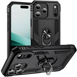 Mobigear Armor Ring iPhone 17 Pro Hoesje Hardcase Backcover Shockproof met Ringhouder - Zwart