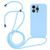 Mobigear Lanyard iPhone 14 Pro Siliconen Hoesje met koord - Babyblauw