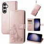 Mobigear Clover Samsung Galaxy S23 FE Hoesje Bookcase Portemonnee - Roségoud