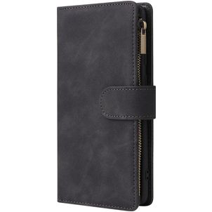 Mobigear Zipper Samsung Galaxy A71 Hoesje Bookcase Portemonnee - Zwart