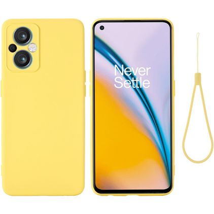 Mobigear Rubber Touch OPPO Reno 8 Lite Siliconen Hoesje Backcover - Geel