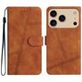 Mobigear Stitch iPhone 17 Pro Hoesje Bookcase Portemonnee - Bruin