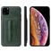Fierre Shann Card Pocket iPhone 11 Pro Hoesje Backcover met Pasjeshouder en Standaard - Groen