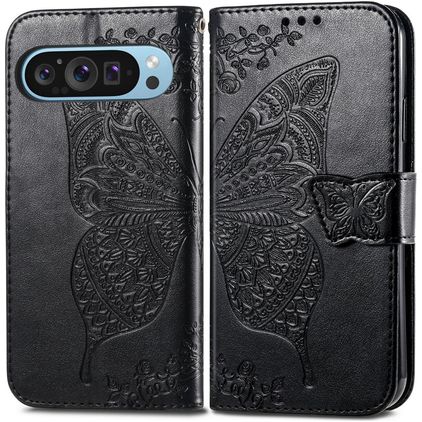 Mobigear Butterfly Google Pixel 10 Pro XL Hoesje Bookcase Portemonnee - Zwart