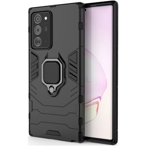 Mobigear Armor Ring Samsung Galaxy Note 20 Ultra Hoesje Hardcase Backcover Shockproof met Ringhouder - Zwart