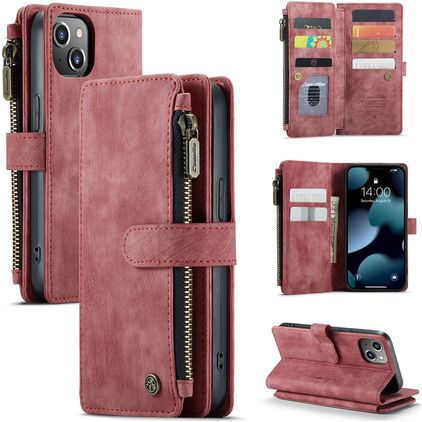 Caseme C30 iPhone 13 Hoesje Bookcase Portemonnee - Rood
