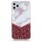 Mobigear Marble iPhone 11 Pro Hoesje Flexibel TPU Backcover - Wit / Rood
