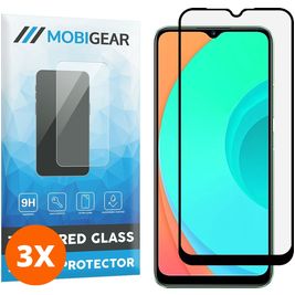 Mobigear Premium Realme C11 (2020) Glazen Screenprotector - Case Friendly - Zwart (3-Pack)
