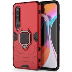 Mobigear Armor Ring Xiaomi Mi 10 Hoesje Hardcase Backcover Shockproof met Ringhouder - Rood