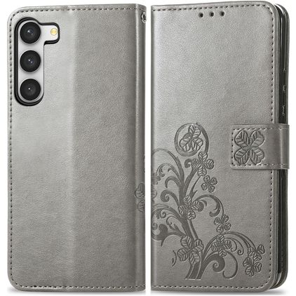 Mobigear Clover Samsung Galaxy A54 Hoesje Bookcase Portemonnee - Grijs