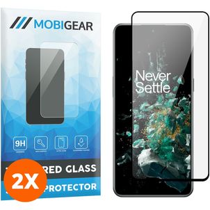 Mobigear Premium OnePlus 10T Glazen Screenprotector - Case Friendly - Zwart (2-Pack)