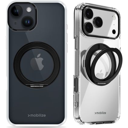 Mobilize 360 Rotating Ring iPhone 13 MagSafe Hoesje Hardcase Backcover met Ringhouder - Zwart